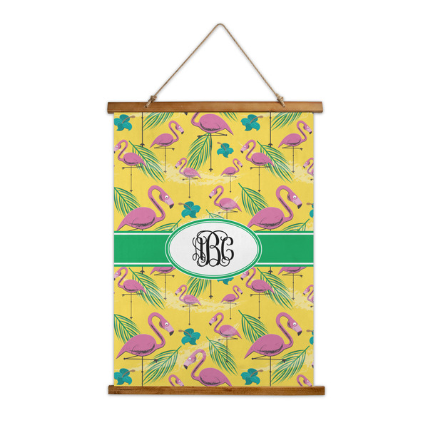 Custom Pink Flamingo Wall Hanging Tapestry - Tall (Personalized)