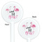 Pink Flamingo White Plastic 5.5" Stir Stick - Double Sided - Round - Front & Back