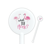 Pink Flamingo 5.5" Round Plastic Stir Sticks - White - Double Sided