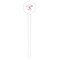 Pink Flamingo White Plastic 6" Food Pick - Round - Single Pick