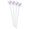 Pink Flamingo White Plastic Stir Stick - Double Sided - Square - Front