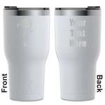 Pink Flamingo RTIC Tumbler - White - Engraved Front & Back (Personalized)