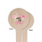 Pink Flamingo Wooden 4" Food Pick - Round - Single Sided - Front & Back