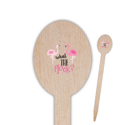 Pink Flamingo Oval Wooden Food Picks - Double Sided