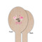 Pink Flamingo Wooden Food Pick - Oval - Single Sided - Front & Back