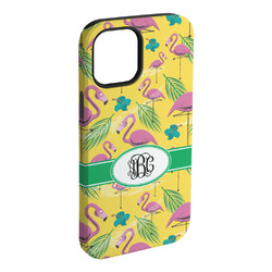 Pink Flamingo iPhone Case - Rubber Lined - iPhone 15 Pro Max (Personalized)