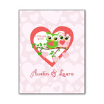 Valentine Owls Wood Print - 11x14 (Personalized)