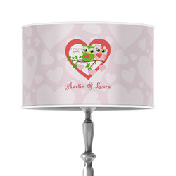 Valentine Owls 12" Drum Lamp Shade - Poly-film (Personalized)