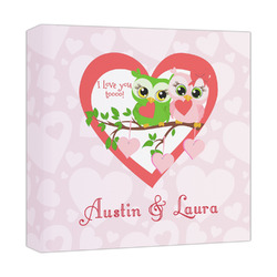 Valentine Owls Canvas Print - 12x12 (Personalized)