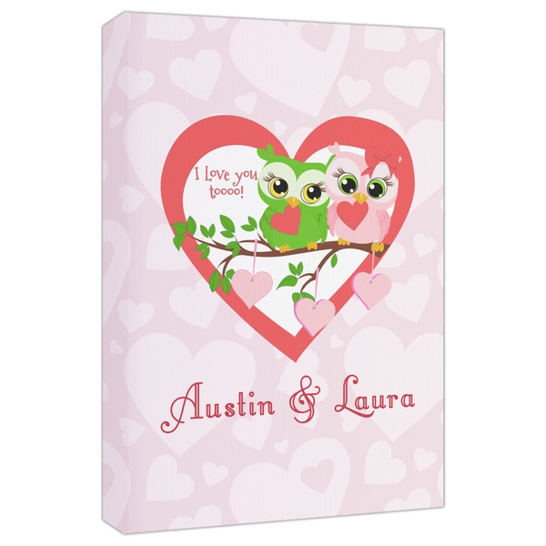 Custom Valentine Owls Canvas Print - 20x30 (Personalized)