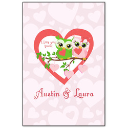 Valentine Owls Wood Print - 20x30 (Personalized)