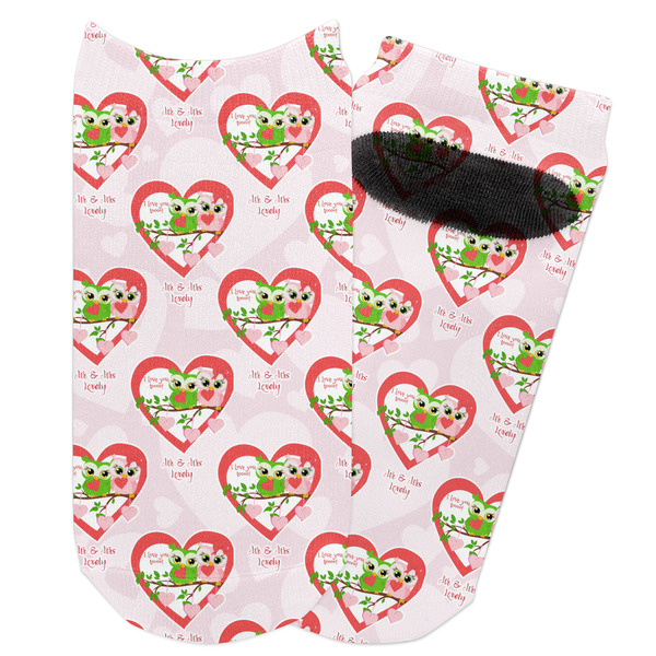 Custom Valentine Owls Adult Ankle Socks (Personalized)