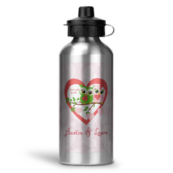 Valentine Owls Water Bottle - Aluminum - 20 oz (Personalized)
