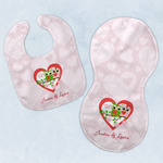 Valentine Owls Baby Bib & Burp Set w/ Couple's Names