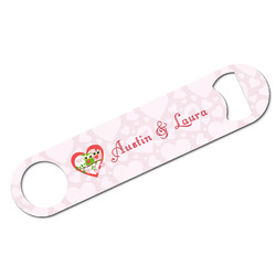 Valentine Owls Bar Bottle Opener - White w/ Couple's Names