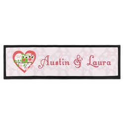 Valentine Owls Bar Mat - Large (Personalized)