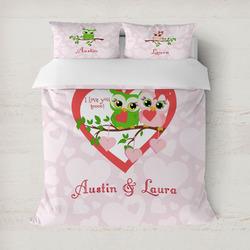 Valentine Owls Duvet Cover Set - Full / Queen (Personalized)