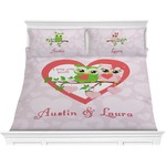 Valentine Owls Comforter Set - King (Personalized)