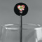 Valentine Owls Black Plastic 5.5" Stir Stick - Round - Main