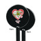 Valentine Owls Black Plastic 5.5" Stir Stick - Single Sided - Round - Front & Back