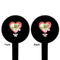 Valentine Owls Black Plastic 6" Food Pick - Round - Double Sided - Front & Back