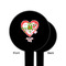 Valentine Owls Black Plastic 6" Food Pick - Round - Single Sided - Front & Back