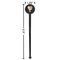 Valentine Owls Black Plastic 7" Stir Stick - Round - Dimensions