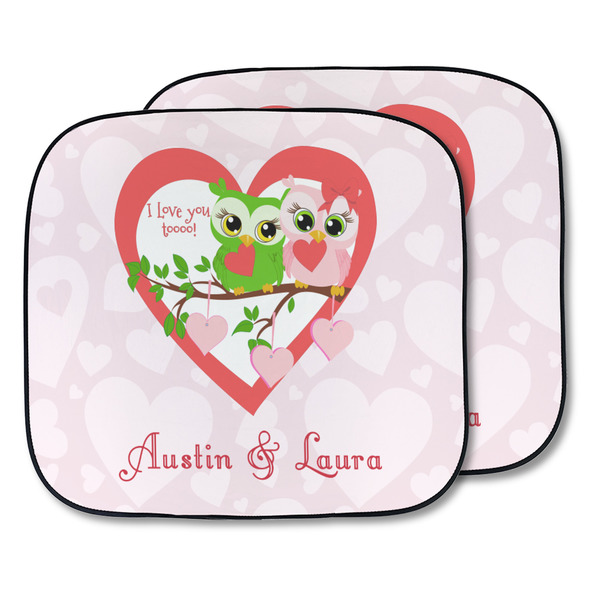 Custom Valentine Owls Car Sun Shade - Two Piece (Personalized)