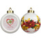 Valentine Owls Ceramic Christmas Ornament - Poinsettias (APPROVAL)