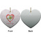 Valentine Owls Ceramic Flat Ornament - Heart Front & Back (APPROVAL)