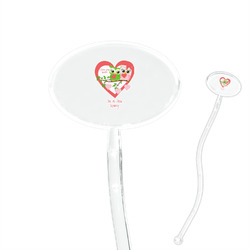 Valentine Owls 7" Oval Plastic Stir Sticks - Clear (Personalized)