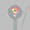 Valentine Owls Clear Plastic 7" Stir Stick - Round - Closeup