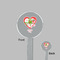 Valentine Owls Clear Plastic 7" Stir Stick - Round - Front & Back