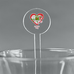 Valentine Owls 7" Round Plastic Stir Sticks - Clear (Personalized)