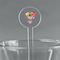 Valentine Owls Clear Plastic 7" Stir Stick - Round - Main