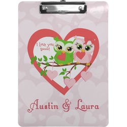 Valentine Owls Clipboard (Letter Size) (Personalized)