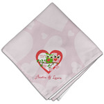 Valentine Owls Cloth Dinner Napkin - Single w/ Couple's Names