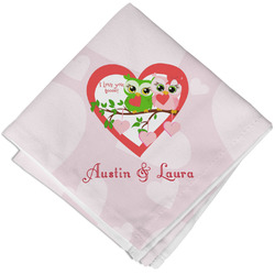 Valentine Owls Cloth Napkin w/ Couple's Names