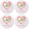 Valentine Owls Coaster Round Rubber Back - Apvl