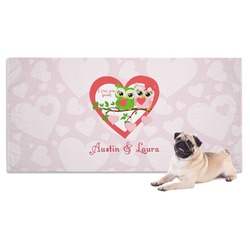Valentine Owls Dog Towel (Personalized)