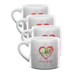 Valentine Owls Double Shot Espresso Cups - Set of 4 (Personalized)