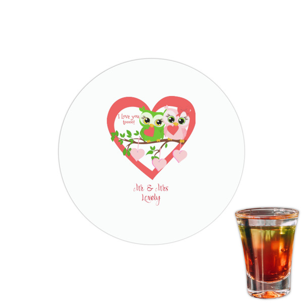 Custom Valentine Owls Printed Drink Topper - 1.5" (Personalized)