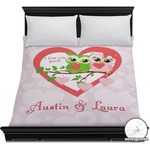 Valentine Owls Duvet Cover - Full / Queen (Personalized)