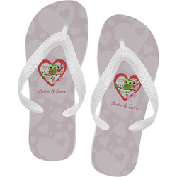 Valentine Owls Flip Flops - XSmall (Personalized)