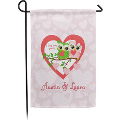 Valentine Owls Small Garden Flag - Single Sided w/ Couple's Names