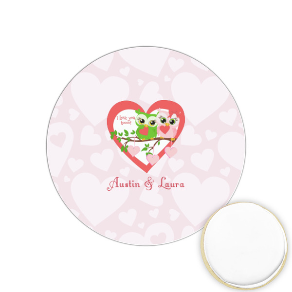 Custom Valentine Owls Printed Cookie Topper - 1.25" (Personalized)