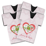 Valentine Owls Jersey Bottle Cooler - Set of 4 (Personalized)