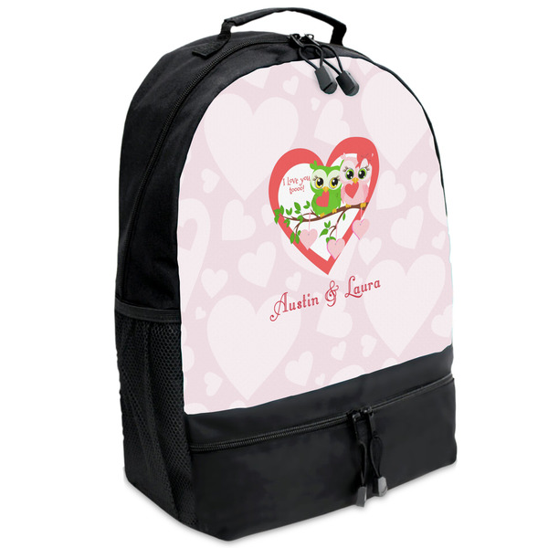 Custom Valentine Owls Backpacks - Black (Personalized)