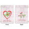 Valentine Owls Large Laundry Bag - Front & Back View