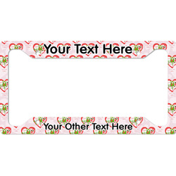 Valentine Owls License Plate Frame - Style A (Personalized)